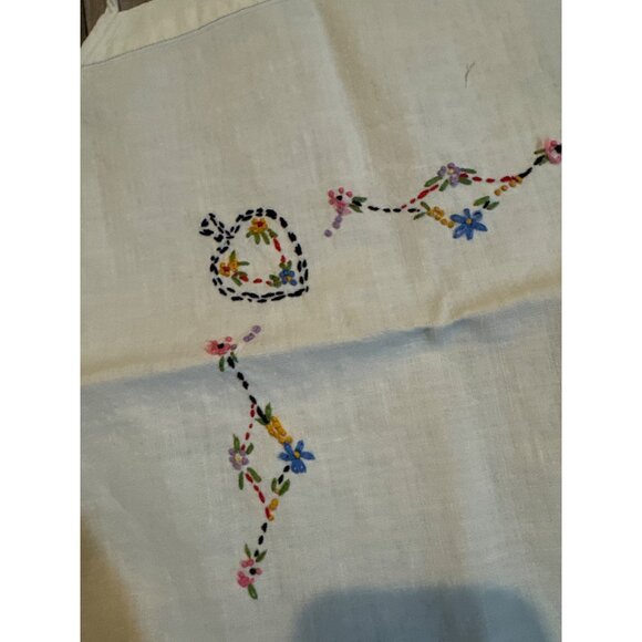 Vintage Hand-Embroidered Card Table Cover  With Clubs, Heart Diamond and Spade D - Picture 6 of 11